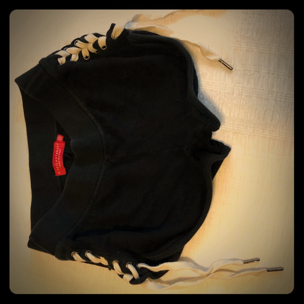 Lace up sweat shorts